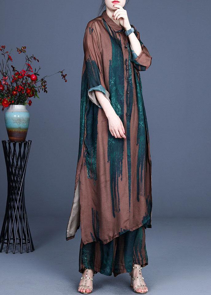 Italian Chocolate Casual Summer Chiffon Vacation Dresses